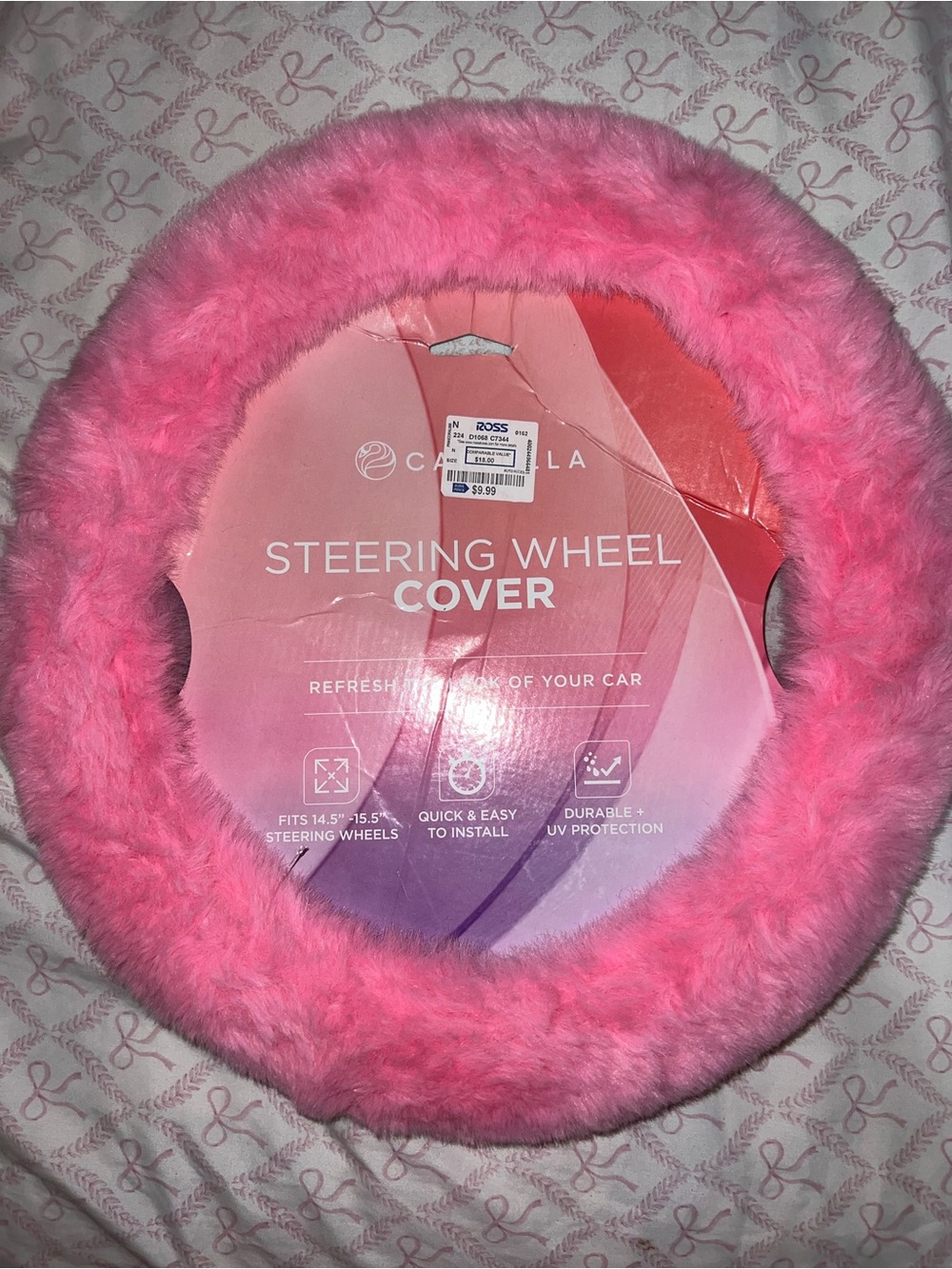 Pink Fluffy Stirring Wheel Cover Car Accessories